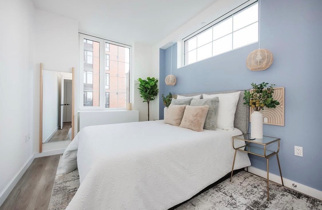 Residential Bedroom — Blue Accent